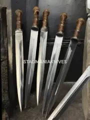 Premium Hand Forged J2 Steel Hunting Roman Gladius Battle Ready Combat Sword 5pc
