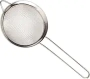 outret Farina Sieve with Handle, Stainless Steel House Supplies Fried Strainer Powder Mesh Colander (Twill Diameter 10CM, Stainless Steel)