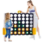 Costway 4-in-a-Row Game Jumbo 42 Rings 4-to-Score Game Set Family Fun Play Board Blue