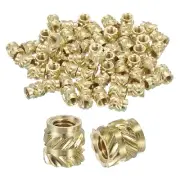 Knurled Insert Nut 100pcs M3 x 5mm L x 5mm OD Brass Heat Set Insert Nut
