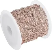 33FT Twisted Links Gold Curb Chains Flat Cross Metal Silver Link Chains for Jewelry Making Supplies, DIY Necklace Bracelet Jewelry Extender Chains Link Bulk Finding Chains (2.2x1.8x0.3mm)