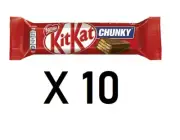 10 x 40g NESTLE KIT KAT CHUNKY Original Chocolate Bars European Sweets 1.4oz