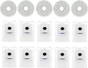 15 Pack Mop Pads and Dust Bag for Ecovacs Debot X5 Omni / X5 PRO Vacuum Replacement Accessories, 5 Washable Mop Cloths 10 Vacuum Dust Bags
