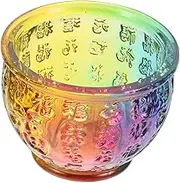 BIUDECO Chinese Basin Large Crystal Bowl for Dining Table Home Office Festival Decorations