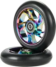 2Pcs 110mm Scooter Wheels, Pro Stunt Scooter Replacement Wheels with ABEC-9 Bearing | Bearings Installed - Quality Scooter Wheels for Smooth Ride