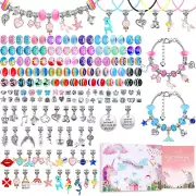 180 Pcs Charm Bracelet Making Kit for Girls, Mckanti Unicorn Mermaid Crafts Gift