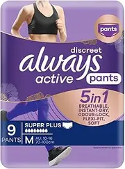 Always Discreet Active Wear Pants For Bladder Leaks and Adult Incontinence, Medium 9 Pants