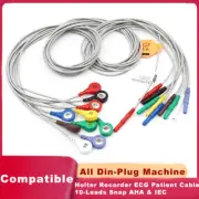 Safety ECG EKG Holter Cable 10 Leads Wires DIN 1.5mm Connector