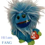 Ty Beanie Boo - Crazy Hair Blue & Green Fang Regular Beanie Soft Plush Toy