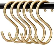 10 Pieces Gold S Hooks Aluminum Alloy S-Shaped Hooks Heavy Duty Kitchen Bathroom Multi Purpose Storage Hooks for Hanging Pans Pots Cup Plants Towels Clothes