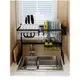 廚房水槽置物架可伸縮不銹鋼黑色水池瀝水架晾碗架碗碟架用品收納