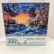 NEW! 300 Pieces Geno Peoples Art Puzzle "Country Christmas" 18" x 24" Sealed