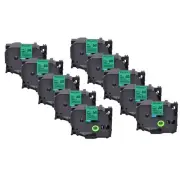 10PK 1" Compatible with Brother TZ-751 TZe-751 Black on Green Label Tape P-Touch