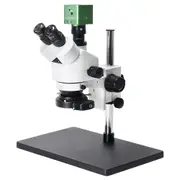 HAYEAR 7- 45X Trinocular Stereo Microscope, 41MP 4K HDMI Camera, Simul-Focal Inspection Zoom, 144 LED Ring Light