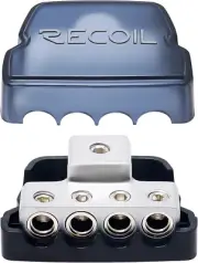 DB14 4 Way Power Distribution Block, 1 X 0/2/4 Gauge in / 4 X 4/8 Gauge Out Powe