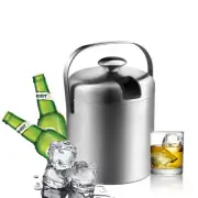 Ice Bucket with Lid Tong Champagne Beer Wine Drink Cooler Bar Party Stainless
