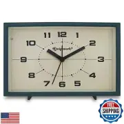 Königswerk Analog Alarm Clock, 6 inch Silent Non Ticking Small Clock with Nig