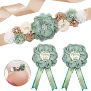 Maternity Sash and Corsage Set Mom to Be Daddy to Be Sash and Corsage