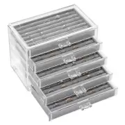 Ring Display Holder, Ring Box, Clear 5 Drawers Stud Earring Organizer Velvet ...