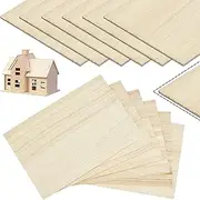 12 Pack Paulownia Wood Sheets, 200x100x1mm, Unfinished, Square, Craft Wood Sheets for Airplane, Boat, Model Making