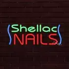 NEW "SHELLAC NAILS" w/BORDER 30x12x1 INCH LED FLEX WINDOW/WALL INDOOR SIGN 31476