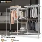 [CLOTHES HANGER ROD+SHOE STORAGE SHELF]Garment Rack Heavey Duty Closet Organizer