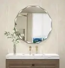 Single Beveled Edge Circle Mirror Frameless Wall Mount Bathroom Vanity Mirror, 3