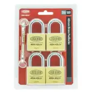 Lockwood HIGH SECURITY SOLID BRASS PADLOCKS 40mm 4Pcs Double Locking *Aust Brand