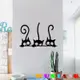 五象設計 DIY 壁貼 三隻搞笑貓咪 黑色卡通牆貼 房間裝飾 客廳臥室兒童房牆貼紙 裝飾畫
