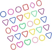 WOONEKY Toys 30pcs Geometric Buckle Chain Links Toddler Fine Motor Skills Toy Plastic Linking Ring Set