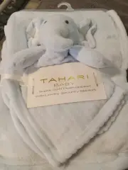 Boys Tahari Baby Soft Plush Blanket With Elephant Security Blanket