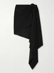 [Magda Butrym] Magda Butrym - Asymmetric Appliquéd Draped Skirt - Black - FR 42 FR 42 Black