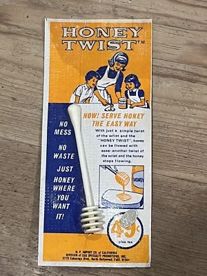 Vintage Honey Twist T. M. Dipper Syrup Server White Plastic NP Import Co New