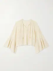 [Zimmermann] Zimmermann - Coco Pointelle-knit Top - Cream - 4 4 Cream