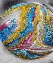 Geode Style Resin Art Piece - Handmade, New