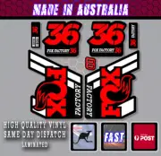 FOX Factory 36 style Fork Decals Stickers Red/White/Black Laminated