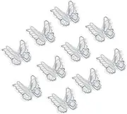uxcell 10Pcs Butterfly Appliques Embellishments, 2 inches Double Layer Lace Organza Butterfly Patches Sew On Appliques for Wedding Bride Dress Clothes Hat Curtain, Gray
