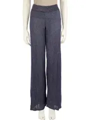 Metallic Knit Straight Leg Trousers