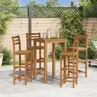 Bar Stools 4 pcs Solid Acacia Wood Kitchen Dining Furniture Set Modern Des 10286