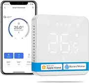Smart Thermostat Boiler WLAN Heating Thermostat Digital WiFi Room Thermostat Intelligent Wall Thermostat Underfloor Heating Thermostat for HomeKit, Siri, Google, Alexa Voice Failure, Remote Control, LED