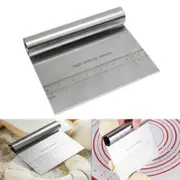 Stainless Steel Dough Pastry Scraper Pizza Cutter Chopper With Measuring Scale Pastry Cutters