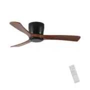 Jushua 42" Flush Mount Ceiling Fan No Light w/Remote Noiseless,DC Motor w/Timer