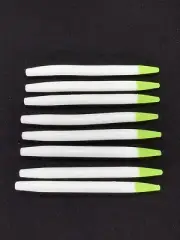 12ct Lot 5" White Chartreuse tail Senko Style Stick Soft Plastic Bass Fishing