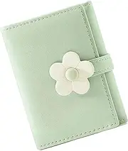 [BRDTKUGV] Cute Girls Wallet, Girls Womens Wallet, Teenage Ladies Wallets, PU Leather Trifold Flower Wallets, Flower Printed Card Holder Coin Purse with ID Windows, Elegant Youthful Cute LadiesWallet (Green),