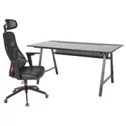 UTESPELARE / MATCHSPEL gaming desk and chair, black