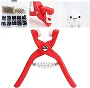 Safety Eye Pliers Tool for Amigurumi, Safety Eye Snapper Crochet Tool Clamp & Stuffed 6-12mm Animal Eyes Making Supplies Tool (Red)