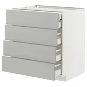 METOD / MAXIMERA base cb 4 frnts/2 low/3 md drwrs, white/Havstorp light grey, 80x60x80 cm