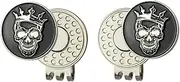 GOLTERS Enamel Skull Ball Marker with Magnetic Golf Hat Clip