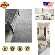 Indoor Non-Slip 26 Inch x Custom Length Runner Rug, Washable & Stylish Grey