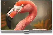 [VFMKT] Slim Metal Business Card Holder Portable Business Card Case Pocket Name Card Holder Flamingo Wallet for Men Women Office Travel, style, One Size